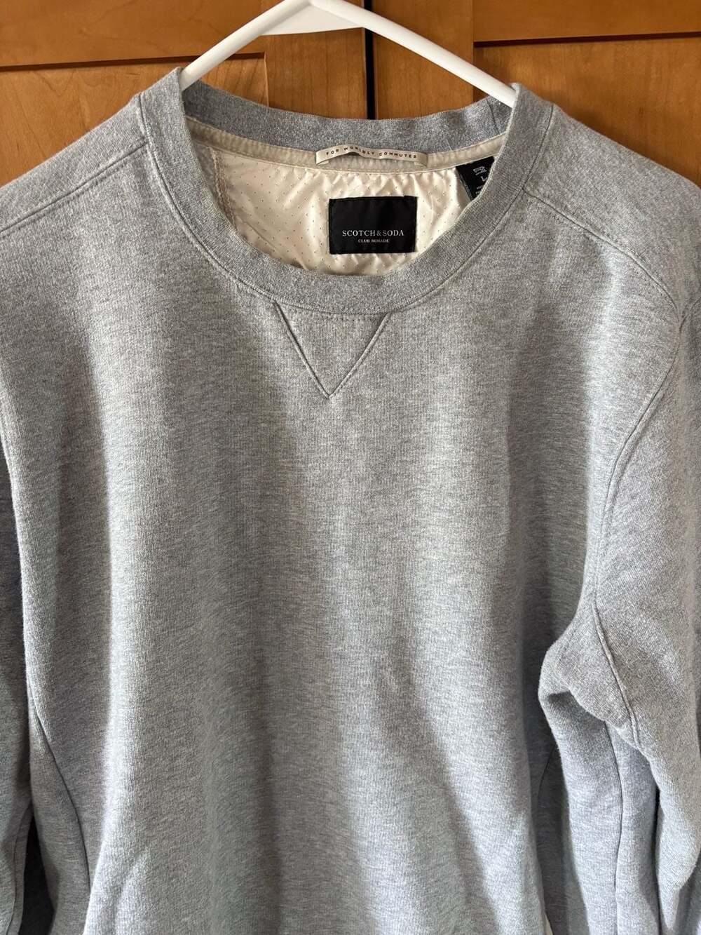 Scotch & Soda Club Nomade Men's Grey Crewneck Sweatshirt Size L - Picture 2 of 7